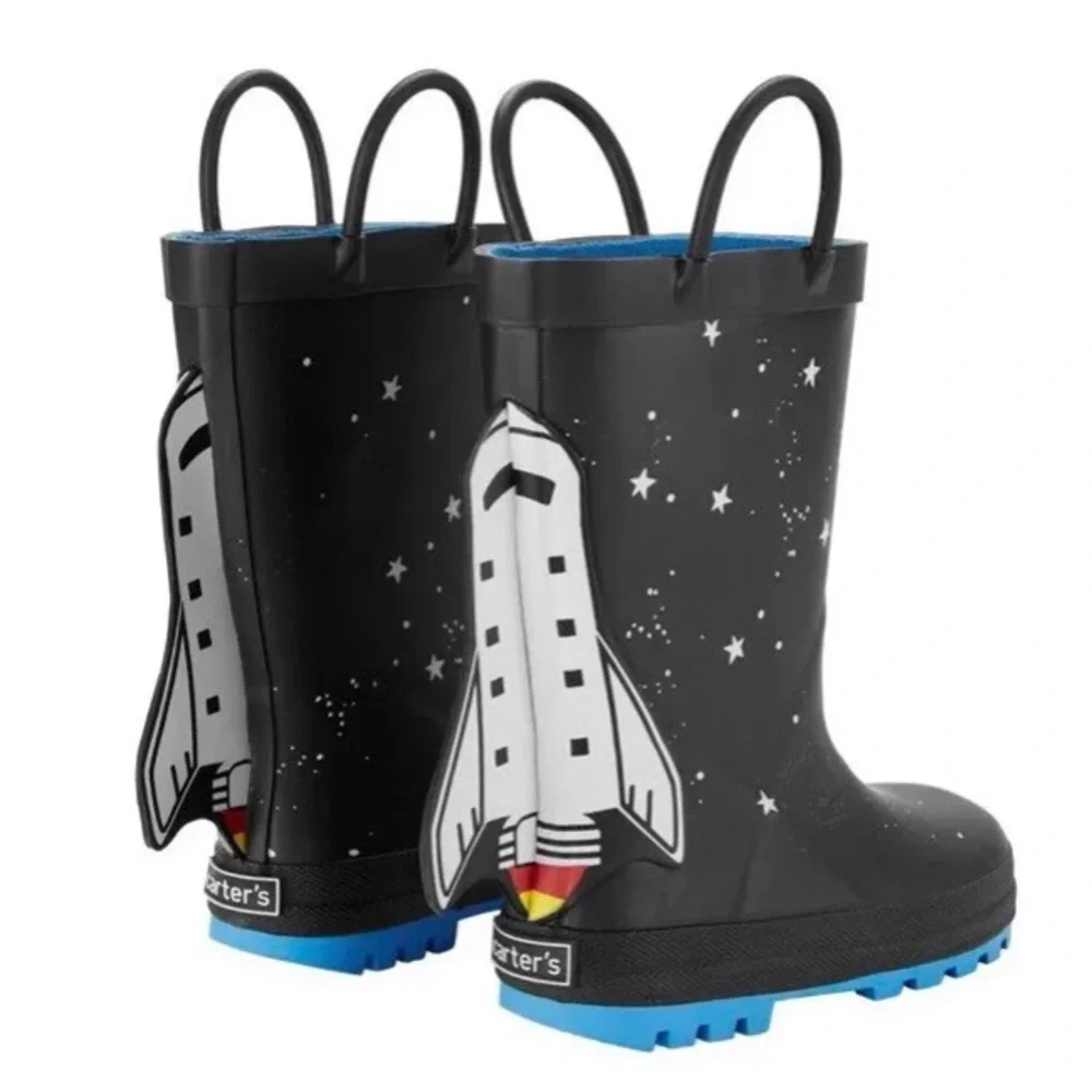 NEW! Carter’s Rain Boots 4-D Space Rocket Shoes size 4